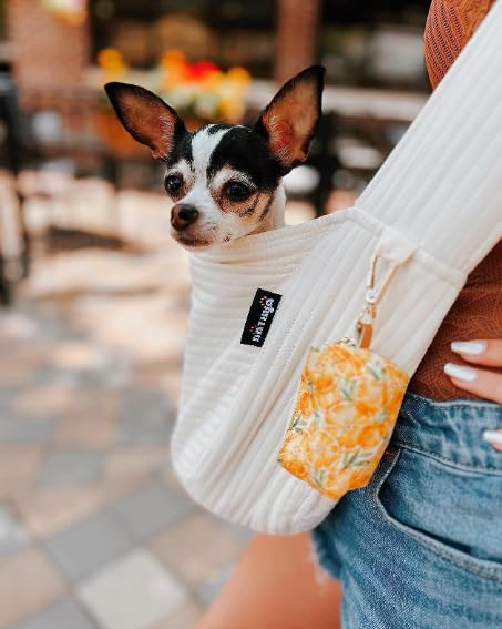NATUYA Small Dog Carrier Sling Cat Sling,Adjustable Strap Hand Free Pet Puppy for Outdoor Traveling Subway (White, Canvas) - color: white