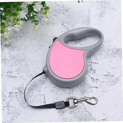BESPORTBLE 5m Dog Training Automatic Retractable Dog Leash Large Handle for Small Medium Pets Telescopic Traction Rope - color: Pink