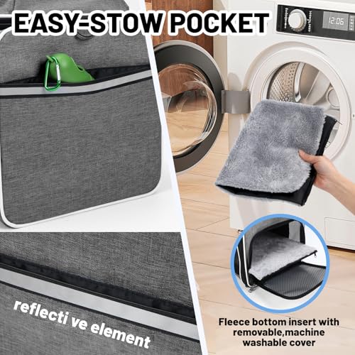 Cat Carrier Top-Expandable 18x11x11, United Delta American Airline Approved Dog Carrier, Soft-Sided Pet Carry Bag Under-Seat in Cabin, Puppy Airplane Travel Crate TSA Plane Kitten Cage Grey - color: Grey