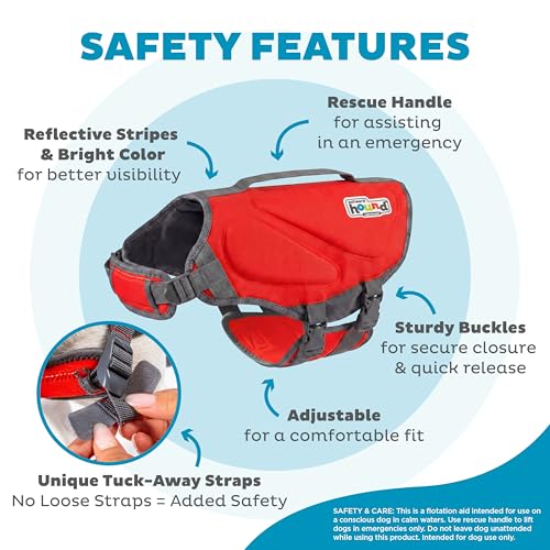 Outward Hound Dawson Swim Red Dog Life Jacket, Small - color: Red, size: Small (Chest Girth: 16"-20")