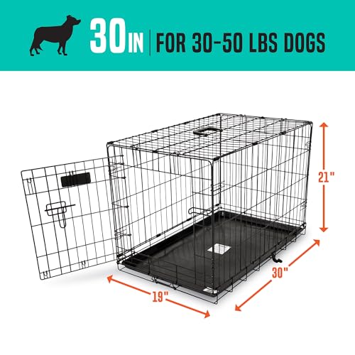 Precision Pet Products One Door Provalue Wire Dog Crate, 30 Inch, For Pets 30-50 lbs, With 5-Point Locking System - size: 30.0"L x 19.0"W x 21.0"H