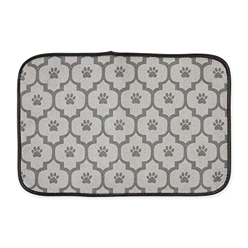 Bone Dry Machine Washable, Ultra Absorbent Pet Mat, 12x18, Gray Lattice - color: Gray Lattice, size: 12"L x 18"W
