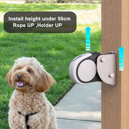 Heavy Duty Retractable Dog Leash Holder,Secure Wall Mount Dog Hitch and Parking Station for All Size Retractable Leashes,Rustproof&Chewproof Safety Anchor Use Indoor-Outdoor - size: Standard