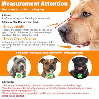 Mayerzon Pitbull Muzzle for Large Medium Sized Dogs to Prevent Biting Scavenging, Basket Muzzle for Rottweiler Staffordshire Terrier in Grooming Training, Allow to Pant Drink, Lightweight and Sturdy - size: L [Snout Cir: 11.5"-13"]