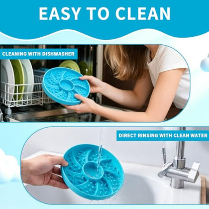 Dog Bowl Silicone Slow Feeder, Windspout Puzzle Shaped Anti-Choking Pet Food Bowls 2 Cups Capacity for Medium Breeds with Non-Slip Suction Cup Base Maze Dish for Fast Eater