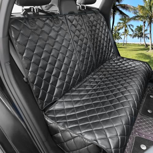 Dog Car Seat Cover for Back Seat, Waterproof Back Seat Covers for Dogs, PU Leather Nonslip Bench Dog Seat Cover Universal Fit Most Vehicles,SUVs,Small Trucks（Black,Standard） - color: Black, size: Standard Back Seat Cover