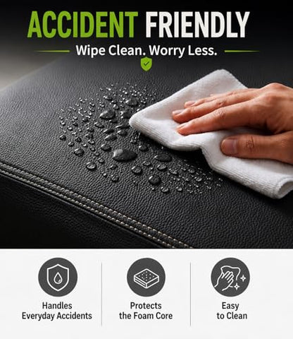 Waterproof Vinyl Leather Dog Bed for Small Dogs, Wipeable Dog Pad, Easy to Clean, Pet Hair Resistant Kennel Bed - color: Black, size: 28"L x 19"W x 3"Th