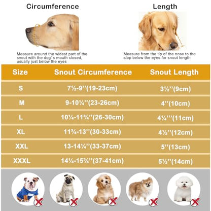 Dog Muzzle, Soft Breathable Dog Muzzles Suitable Dogs, Adjustable Basket Muzzles Prevents Chewing and Biting for Grooming Trimming Training - size: L ( 44lb )