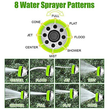Dog Washing Hose Attachment, 8-in-1 Sprayer Mode Garden Hose Nozzle with Pet Bathing Brush and 100cc Soap Dispenser Bottle, Adopted in Watering Flowers, Car Wash, Dog and Horse Showering (Green) - color: Green