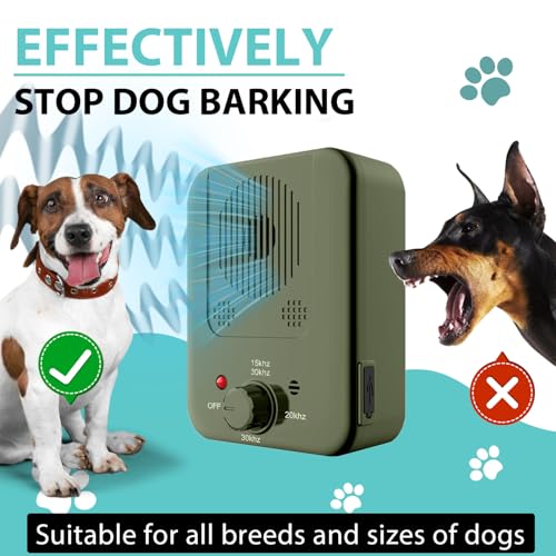 Anti Barking Device, Dog Barking Control Device for Dogs, Dog Barking Deterrent Devices, Ultrasonic Dog Barking Silencer for All Dogs Indoor Outdoor, Bark Box Stop Dog from Barking (Green)