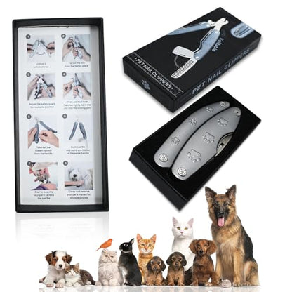 Heavy Duty Dog Nail Clipper for Large Dog Thick Nail, 3in1 Professional Dog Nail Trimmer Sharp Blade