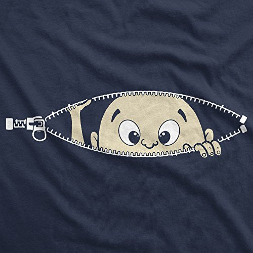 Maternity Baby Peeking T Shirt Funny Pregnancy Tee for Expecting Mothers - color: Heather Navy, size: Medium