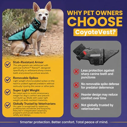 CoyoteVest Dog Harness | Stab-Resistant Protective Vest | Coyote Vest for Dogs | Defends Against Coyotes, Dogs, Birds of Prey | Reflective Safety, Made in USA (Small, Red) - color: Red, size: Small
