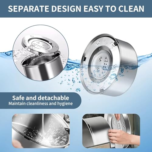 Stainless Steel Dog Water Bowl No Spill, 101oz/3L Pet Water Bowl for Dogs, Floating Disk Slow Drink Anti-Gulping Splash Proof Slow Feeder Bowls for Dog Cat, Travel Outdoor Car Home