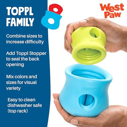 WEST PAW Zogoflex Toppl Interactive Treat Dispensing Puzzle Dog Toy for Mental Stimulation & Enrichment-Holds Kibble & Treats-Lickable, Freezable & Dishwasher Safe-Made in USA-Small-Cardinal Red - color: Cardinal, size: Small