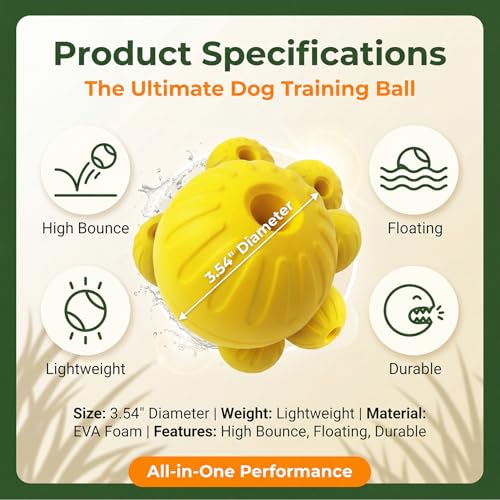 4Pack Dog Balls - Durable Dog Toys for Aggressive Chewers, EVA Foam Dog Balls Float in Water (4pcs 9cm/3.54inch) - size: 4pcs3.54 inch