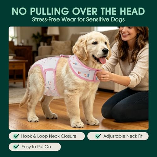 Kuoser Dog Diapers Female with Suspenders, Escape-Proof Doggie Diaper That Stay On, Washable Dog Diapers for Heat, Incontinence & Puppy Training,Reusable Puppy Diaper Female Small Medium Large Dogs, S - color: Blush Pink, size: S