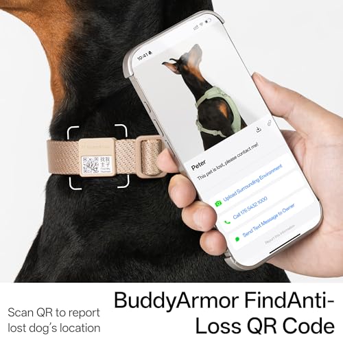 All-Weather Dog Collar Reflective Adjustable Soft Nylon QR Code Anti-Lost Collar Breathable with Quick-Release Buckle Patent Alloy Ring for Small Medium Large Dog (Light-Burgundy, L) - color: Light-Burgundy, size: L