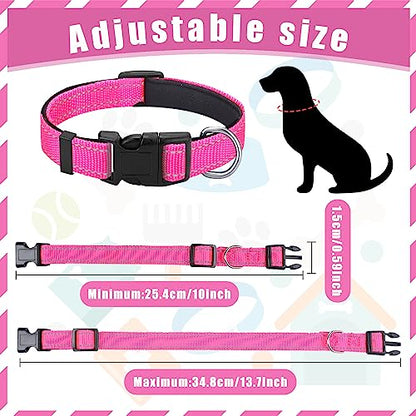 Sanwuta 12 Pcs Reflective Puppy Dog Collars Bulk for Litter Nylon Whelping Adjustable Collars Safety Dogs with Locking Buckle Soft Padded Breathable Puppy Collar for Cats Pets(Small) - size: Small
