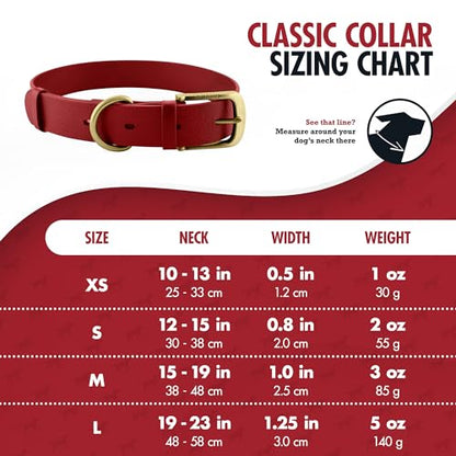 Tuff Pupper Classic Heavy Duty Dog Collar | 10x Stronger Than Leather | 100% Waterproof & Odor Proof Dog Collar | Tough Rust-Proof All Metal Hardware - color: Crimson Red