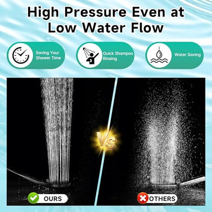 BRIGHT SHOWERS High Pressure Shower Head with Handheld, 9 Spray Settings Showerhead Built in Power Wash to Clean Tub and Pets, Extra Long 69" Hose, Adjustable Bracket, Oil-Rubbed Bronze - color: Oil Rubbed Bronze, style: 1.8 GPM | 9 Modes