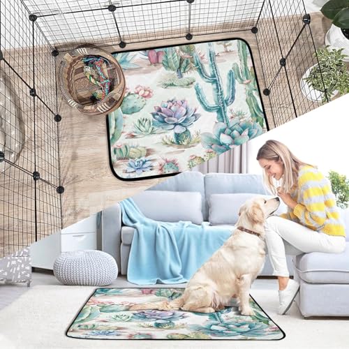 Qilmy Cactus Pet Mat, Waterproof Reusable Dog Training Pad Anti-Slip Pet Creat Pad for Small Medium Large Dogs and Cats - size: Medium+Large