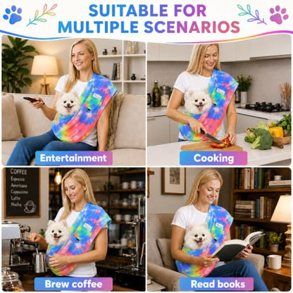 Cat Sling & Dog Sling Carrier for Small Dogs and Cats (3-14 lbs) – Ultra Soft Fleece Puppy Carrier for Indoor Home Use,Hands-Free Cat Carrier with Wide Shoulder Strap, Cozy Pet Sling (Fruits) - color: Fruits