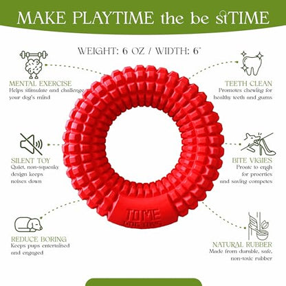 Dog Chew Toys for Aggressive Chewers - Chew Ring Interactive Medium Large Dog Puzzle Toys, Dog Chew Enrichment Toys for Boredom and Brain Stimulating Game Keeps Them Engaged