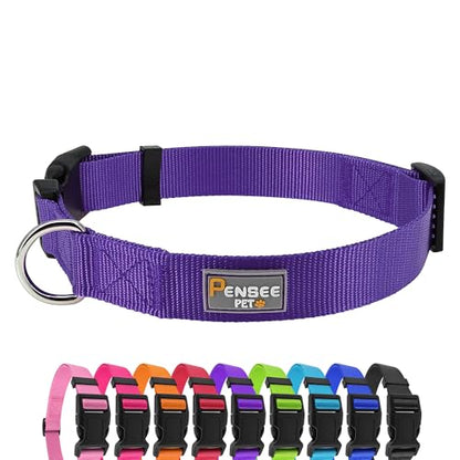 Purple Dog Collar Basic Adjustable Dog Collars for Puppy Small Medium Large Dogs Girls with Breathable Quick Release Nylon Pet Collar - color: Purple, size: X-Small,Neck 8-10.5"(Pack of 1)