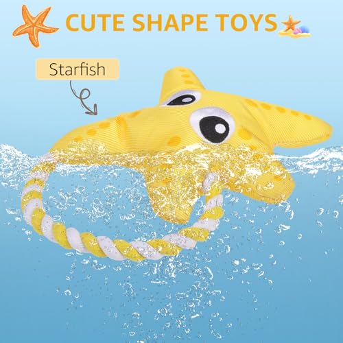 SCENEREAL Dog Toy for Small Medium Dogs- Floating Dog Toys Squeaky Toys for Water Pool Fetch, Halloween Starfish Shape Interactive Pet Chew Toy Outdoor Interactive Play