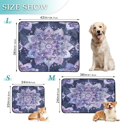 Qilmy Mandala Pet Mat, Waterproof Reusable Dog Training Pad Anti-Slip Pet Creat Pad for Small Medium Large Dogs and Cats - size: Smallx3