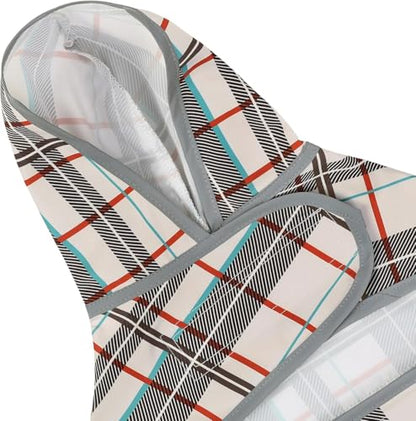 Dog Raincoat, Waterproof Dog Rain Jacket with Hood, Adjustable Rain Coat Poncho with Reflective Strips & Leash Hole for Large Medium Small Dogs Puppies, Lightweight Pet Clothes - color: Khaki Plaid, size: X-Small