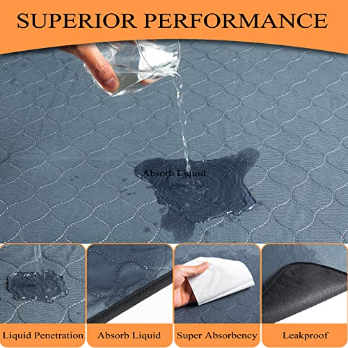 Bunlitent Washable Pee Pads for Dogs 5 Pack, 30x34, Reusable Puppy Pads, Washable Potty Pads with Quick Dry, Anti-Slip Dog Cat Pee Pads, Whelping Pads, Puppy Mat - color: Gray, size: 30x34 Rectangle-5Pack