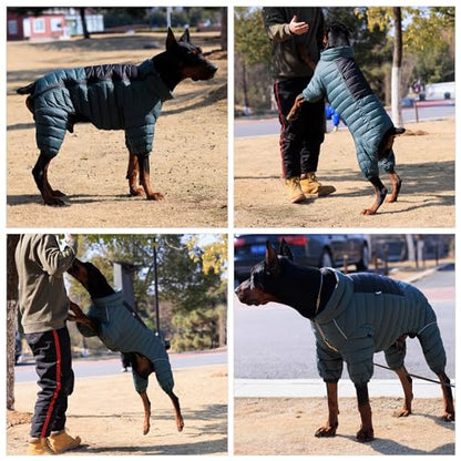ArmyGreen Dog Jumper, Windproof, Reflective - Dirigible Winter Jacket for S, M, L - Zip, Adjustable Sizes - color: Armygreen, size: S (11inch Back)