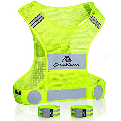 Reflective Vest Running Gear,Lightweight Reflective Safety Vests with Arm Bands - color: Green, size: Medium