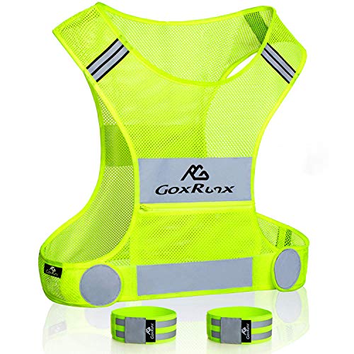 Reflective Vest Running Gear,Lightweight Reflective Safety Vests with Arm Bands - color: Green, size: Large