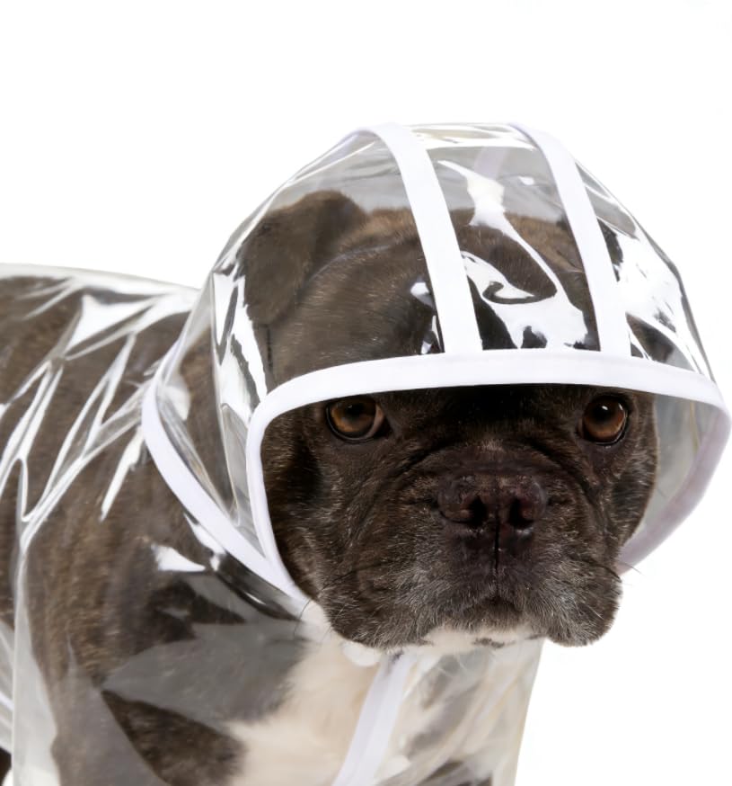 Clear Dog Poncho, Transparent PVC Cape Style Pet Rain Jacket with Hidden Leash Hole, Suitable for Most Dog Breeds(2-25lbs) (Transparent, s-3xl) (White, XXX-Large) - color: white, size: XXX-Large