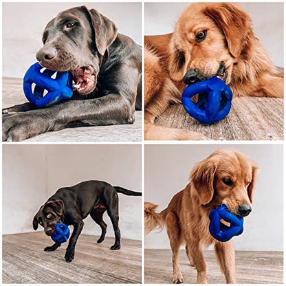 SuperChewer Tough Dog Cage Ball Toy | Lifetime Replacement | Strong Natural Rubber | Great Dog Fetch Toy | Chew Toys for Dogs | Ultra Durable Chew Toys fsor Aggressive Chewers | For Large Breeds - size: Large - 4 Inch / 8.5 oz