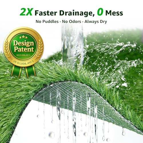 Artificial Grass Pad for Dogs Potty: 45.2x27.5 Inches Fake Grass for Dogs Puppy Potty Training to Pee and Poop on Balcony, Backyard, Patio, Apartment - Protect Floor and Furnitures, 2X Faster Drainage - size: XXXL-45.2"x27.5"
