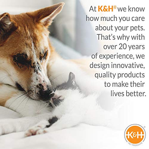 K&H Outdoor Elevated Dog Bed - Cooling Raised Dog Bed for Small & Medium Pets, Breathable Mesh Center Hammock Design, Indoor/Outdoor Washable Cover, Portable Metal Frame, Gray, Medium 32x25in