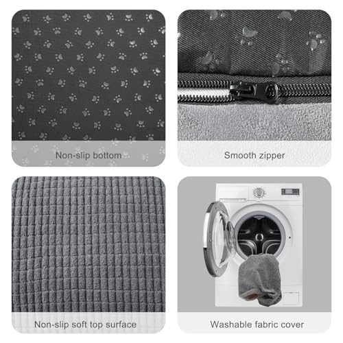 3 Step Foam Dog Stairs Replacement Cover (for AODISMAN Dog Ramp Only), Suitable Size: 22.4" L*15.7" W*15.7" H,Grey - color: Grey