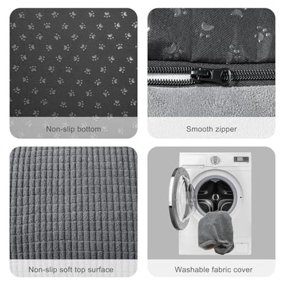3 Step Foam Dog Stairs Replacement Cover (for AODISMAN Dog Ramp Only), Suitable Size: 22.4" L*15.7" W*15.7" H,Grey - color: Grey