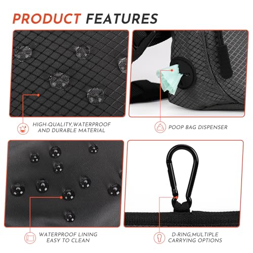 Dog Treat Pouch with Training Clicker, Treat Bag Fanny Pack with Magnetic and Zipper Closure Waterproof and Durable Treat Pouches for Pet Training Walking (Gray) - color: Gray