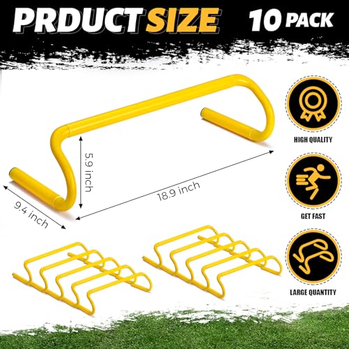 Wettarn 10 Pcs Speed Agility Training Hurdles Detachable Durable Hurdle Agility Plyometric and All Purpose Speed Training Equipment for Athletes Soccer Basketball - color: Yellow, size: 6 Inch