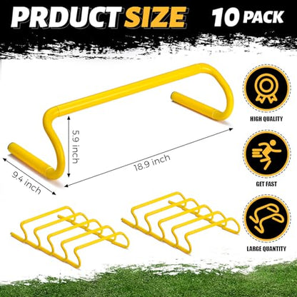 Wettarn 10 Pcs Speed Agility Training Hurdles Detachable Durable Hurdle Agility Plyometric and All Purpose Speed Training Equipment for Athletes Soccer Basketball - color: Yellow, size: 6 Inch