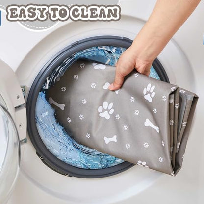Marsui Dog Playpen Bottom Pad Fits for 36 Inch 4 Panels Pet Exercise Mat Puppy Crate Pad Reusable Washable Pet Training Pee Mat Hoop and Loop Design, Playpen Not Included (Grey) - color: Grey, style: Dog Paw Bone Print