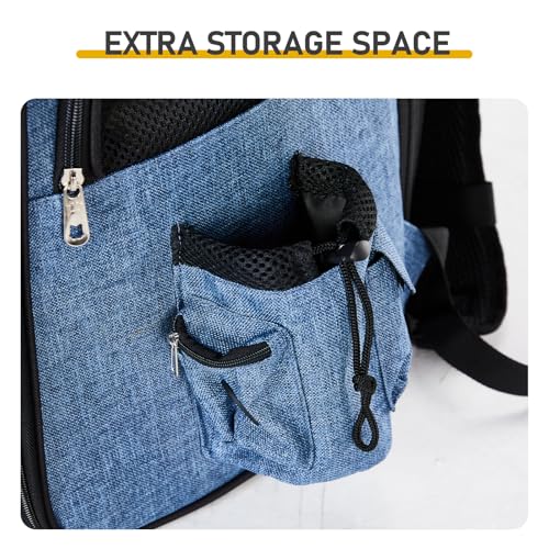 Pet Carrier Backpack, Expandable Cat and Dog Carrier with Back Extension, Breathable Mesh Travel Backpack for Small Dogs and Cats, Soft-Sided, Up to 26 lbs