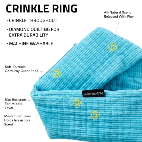 Playology Dog Toys | Plush Toy Crinkle Ring for Large Dogs | Peanut Butter Scented Jumbo Plush Chew Toy - size: Jumbo Ring, style: Peanut Butter