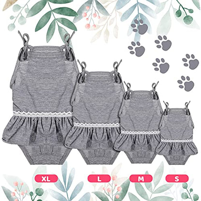 3 Pieces Reusable Female Dog Diapers with Adjustable Suspender Washable Doggy Sanitary Panties Dog Period Diapers Puppy Underwear Jumpsuits for Heat Cycle Female Doggie Pet(S) - size: S