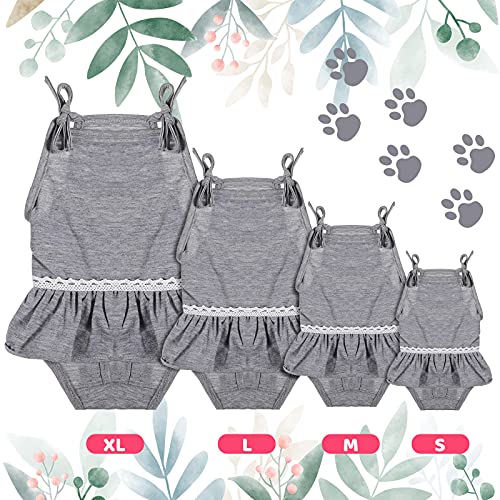 3 Pieces Reusable Female Dog Diapers with Adjustable Suspender Washable Doggy Sanitary Panties Dog Period Diapers Puppy Underwear Jumpsuits for Heat Cycle Female Doggie Pet(L) - size: L